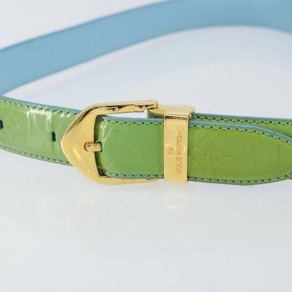 LOUIS VUITTON Monogram Vernis Ceinture Classic Belt Baby Blue LV Auth ti3493 main image 12